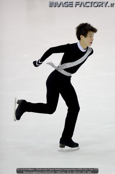 2013-03-02 Milano - World Junior Figure Skating Championships 0030 Chih-I Tsao TPE.jpg